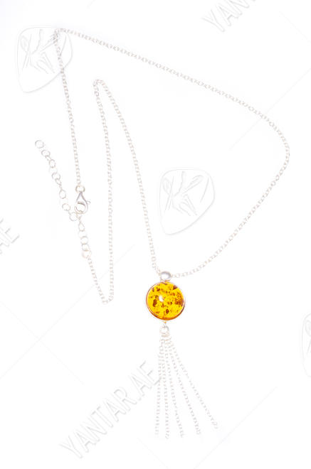 Silver necklace with amber “Giselle”