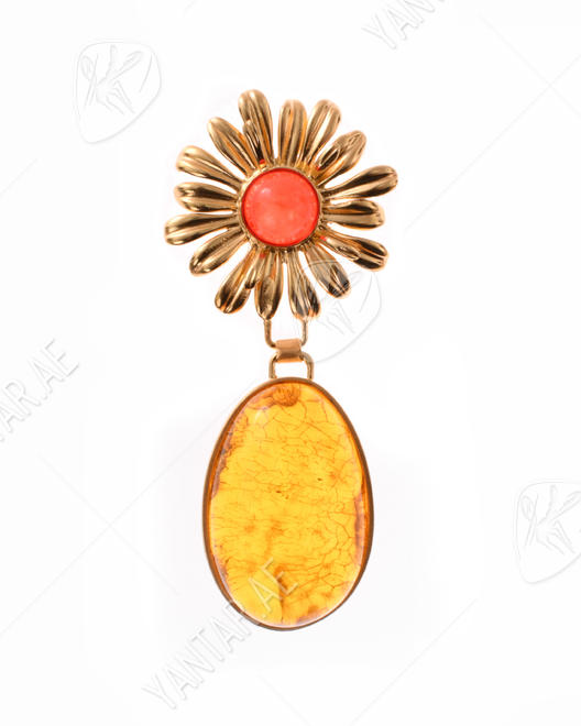 Pendant silver with amber "Luana"