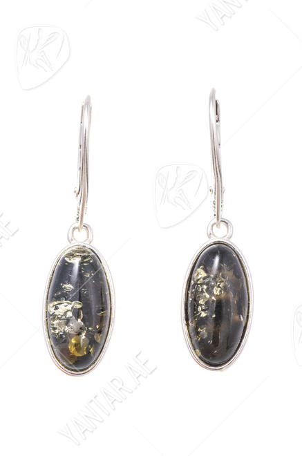 Silver earrings with amber “Sabina”