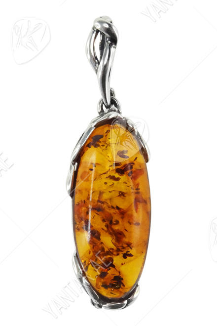 قلادة من الفضة بحجر الكهرمان “ماتيولا”