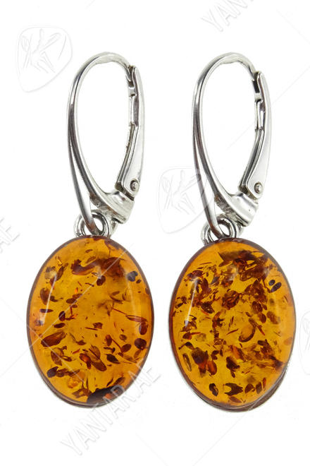 Earrings with amber and silver “Armeo”