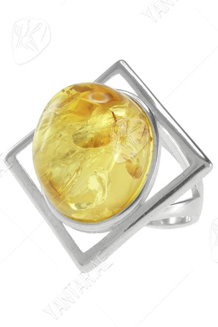 Ring made of silver and amber “Dinara”