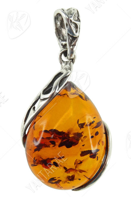 قلادة من الفضة مع العنبر “الربيع”