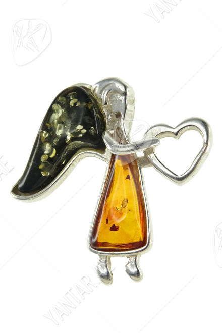 Silver pendant "Angel with a heart"