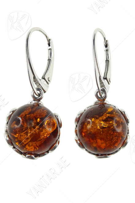 Earrings made of amber balls “Eileen”
