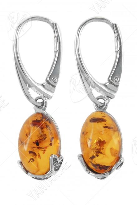 Earrings with amber “Flight of Butterflies”