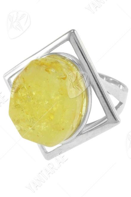 Ring made of silver and amber “Dinara”