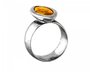 Ring made of silver and amber