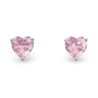 Silver Zircon Earrings Hearts