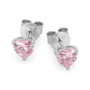 Silver Zircon Earrings Hearts