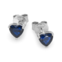 Silver Zircon Earrings Hearts