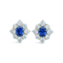 Artificial Sapphire and Diamond Earrings