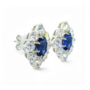 Artificial Sapphire and Diamond Earrings