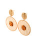 Silver earrings with amber and gilding "Lucha"