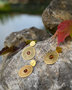 Silver earrings with amber and gilding "Lucha"