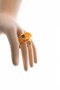 Silver ring with amber and topaz "Amato"