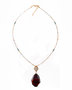 Silver necklace with amber, turquoise and moonstone "Livia"