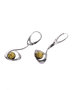 Silver earrings with amber "Yvet"