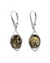 Silver earrings with amber "Dahlia"