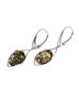 Silver earrings with amber "Dahlia"