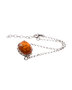 Silver bracelet with amber "Fidel"