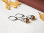 Silver earrings with amber “Annette”