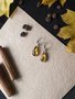 Silver earrings with amber “Amelia”