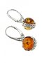 Silver earrings with amber “Twinkling stars”