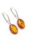 Silver earrings with amber “Roselle”