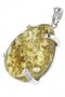 Amber drop pendant in a silver frame "Balmora"