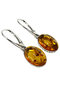 Silver earrings with amber “Melania”