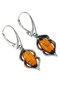 Earrings with amber and blackened silver “Vilena”