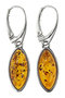 Earrings with amber and silver “Sansa”