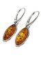 Earrings with amber and silver “Sansa”