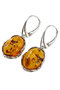 Silver earrings with amber “Juno”