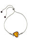 Silver bracelet with amber “Heart”