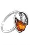 Silver ring with amber “Horse”