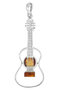 Silver pendant with amber “Guitar”