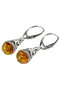 Silver earrings with amber “Annette”