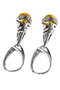 Silver earrings with amber “Annette”