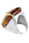 Silver ring with amber stone “Elina”