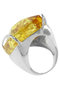 Ring with an amber stone in a silver frame “Elina”