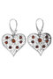 Earrings with amber stones “Hearts”