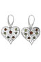 Earrings made of silver and amber “Hearts”