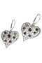 Earrings made of silver and amber “Hearts”