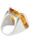 Ring with an amber stone in a silver frame “Elina”