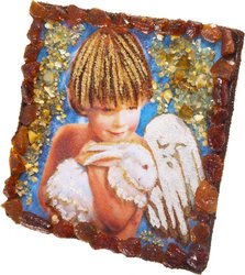 Souvenir magnet “Angel Boy with a White Rabbit”