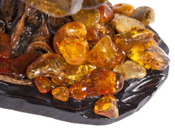 Bonsai tree with amber stones