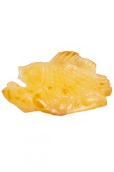 Amber souvenir with carving “Goldfish”