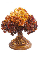 Bonsai tree with amber stones